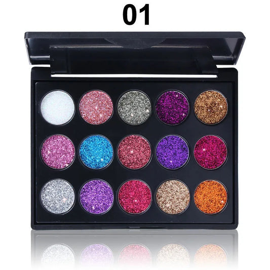 15 Colors Glitter Eyeshadow Palette - 01